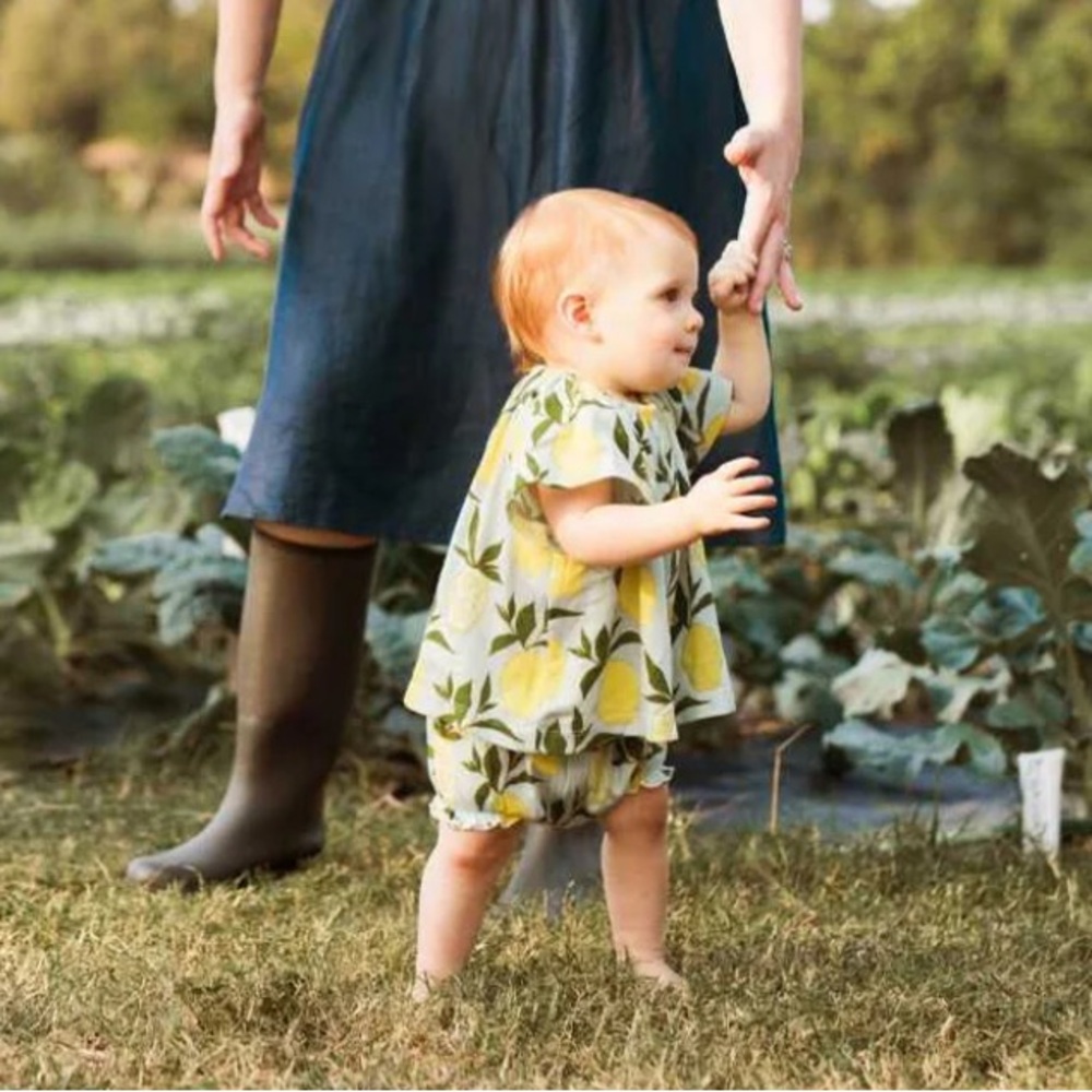 Milkbarn Lemon Organic Cotton Dress & Bloomer Set